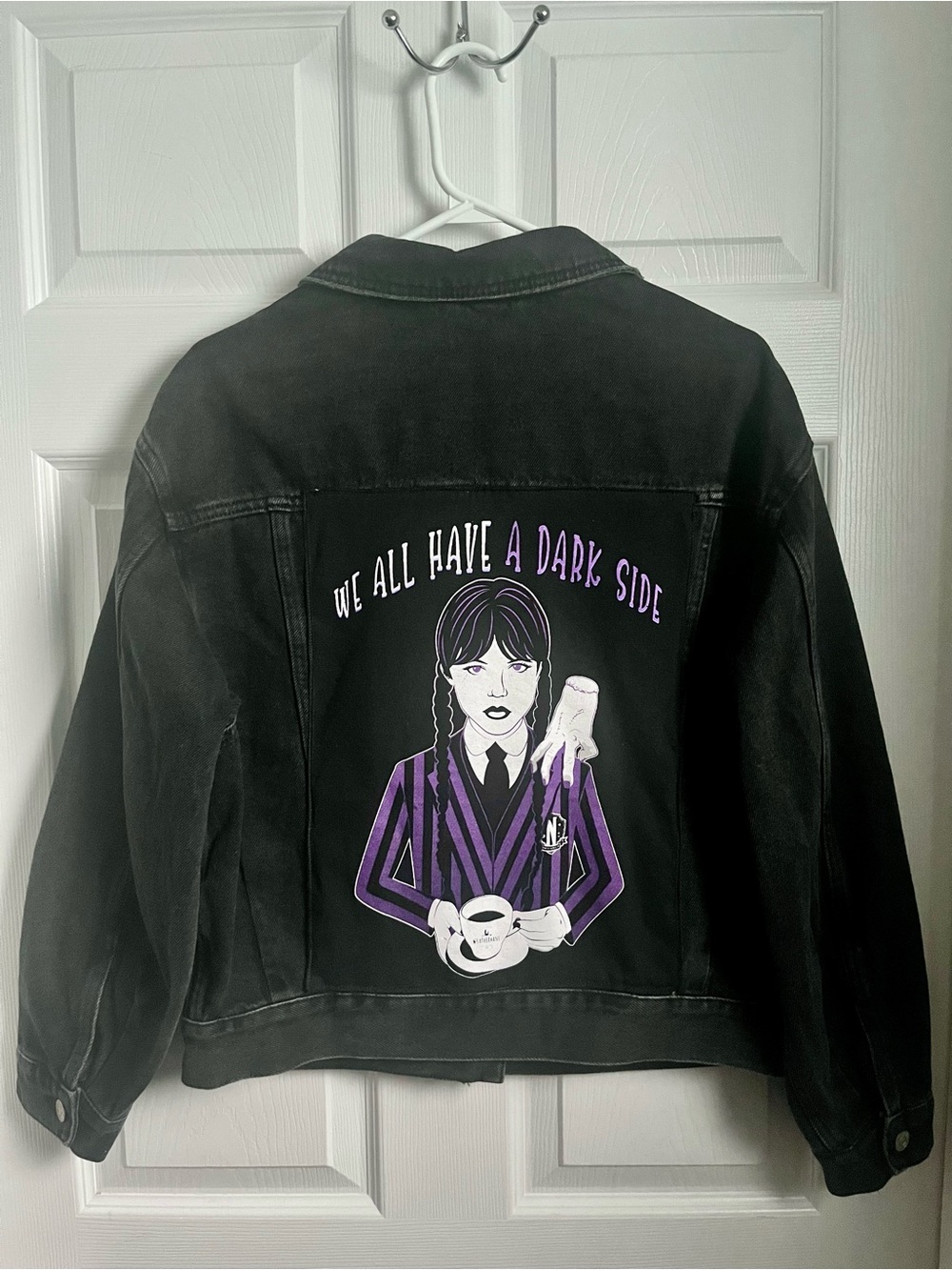 Wednesday Addams Jacket Upcycled Black Jeans Denim Gothic Style Custom Oversize